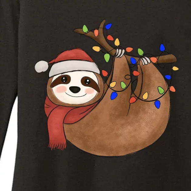 Merry Slothmas Meaningful Gift Sloth Lover Funny Christmas Costume Gift Womens CVC Long Sleeve Shirt