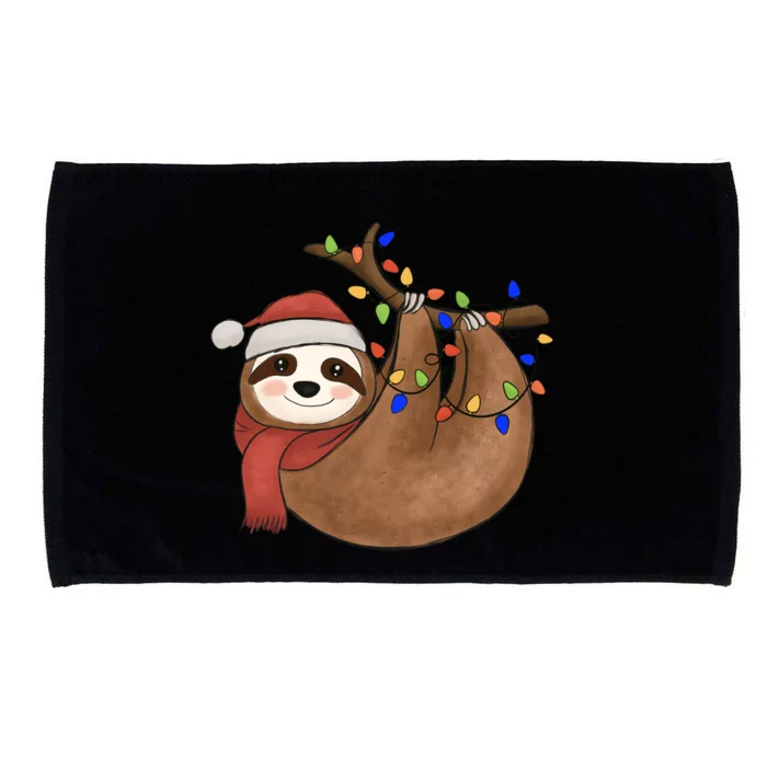 Merry Slothmas Meaningful Gift Sloth Lover Funny Christmas Costume Gift Microfiber Hand Towel