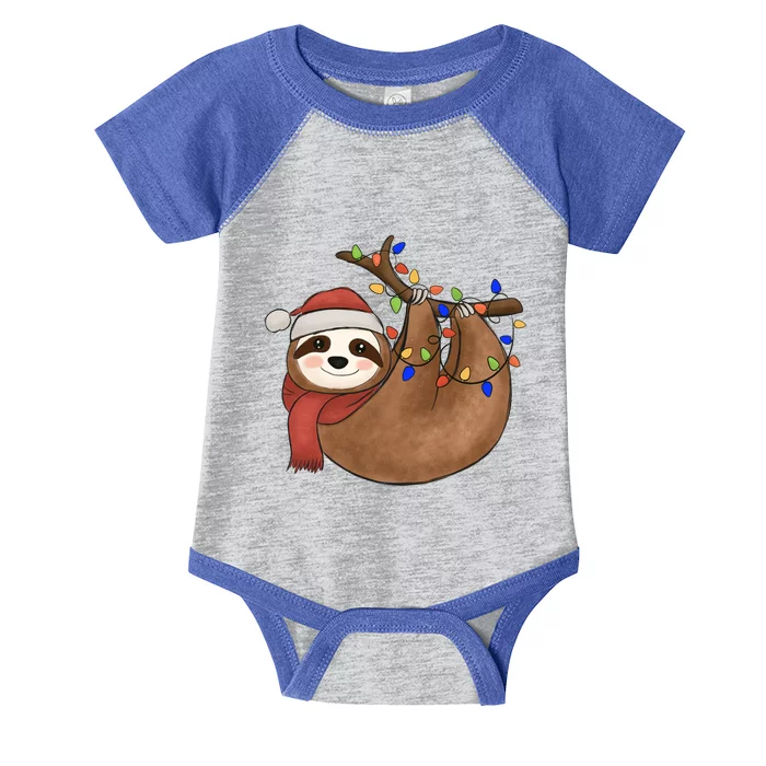 Merry Slothmas Meaningful Gift Sloth Lover Funny Christmas Costume Gift Infant Baby Jersey Bodysuit