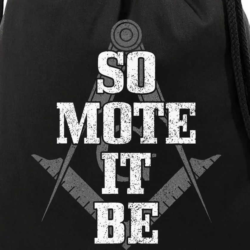 Mason So Mote It Be Freemason Masonic Square & Compass Drawstring Bag