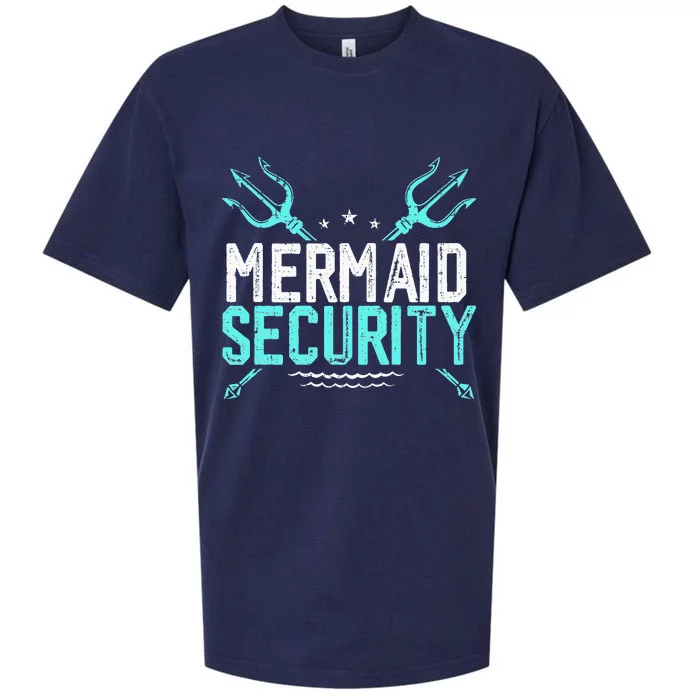 Mermaid Security Mermaid Dad Birthday Merdad Sueded Cloud Jersey T-Shirt