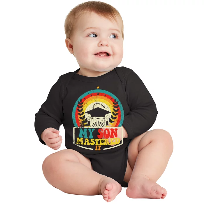 My Son Mastered It Class Of 2024 Vintage Masters Baby Long Sleeve Bodysuit