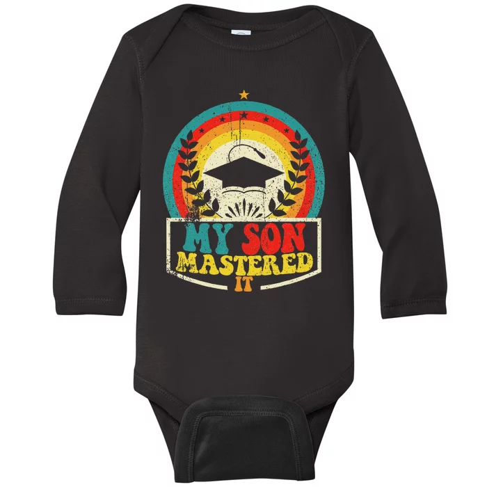 My Son Mastered It Class Of 2024 Vintage Masters Baby Long Sleeve Bodysuit