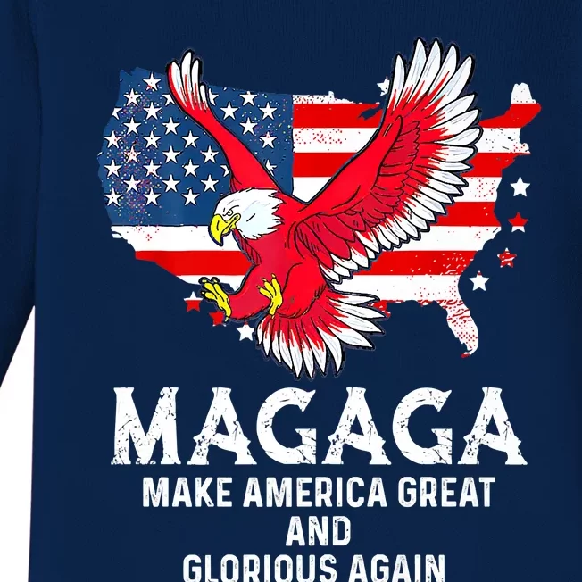 MAGAGA Shirt Make America Great And Glorious Again Trump President Baby Long Sleeve Bodysuit