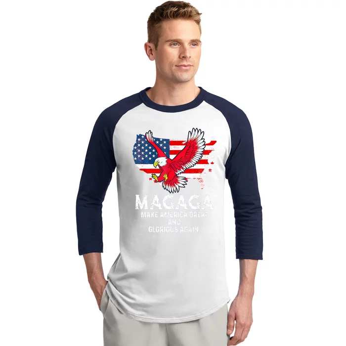 MAGAGA Shirt Make America Great And Glorious Again Trump President Baseball Sleeve Shirt