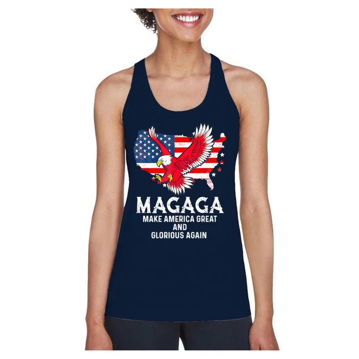 MAGAGA Shirt Make America Great And Glorious Again Trump President Women's Racerback Tank