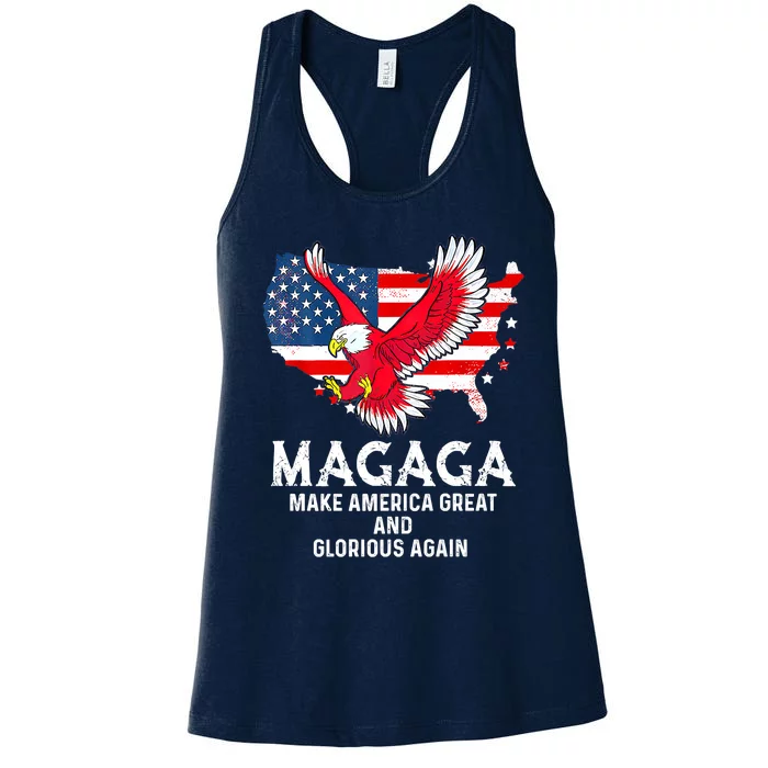 MAGAGA Shirt Make America Great And Glorious Again Trump President Women's Racerback Tank