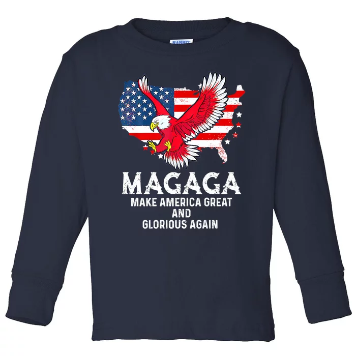 MAGAGA Shirt Make America Great And Glorious Again Trump President Toddler Long Sleeve Shirt