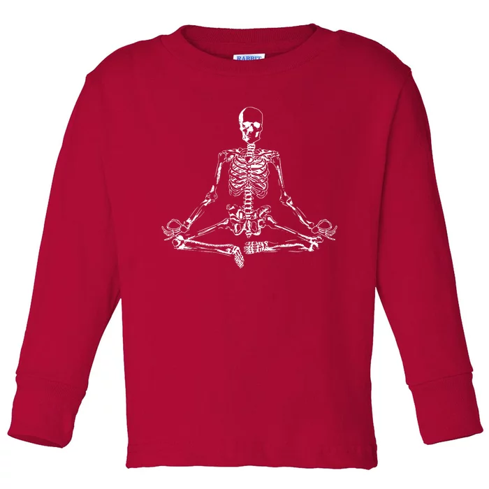 Meditating Skeleton Toddler Long Sleeve Shirt