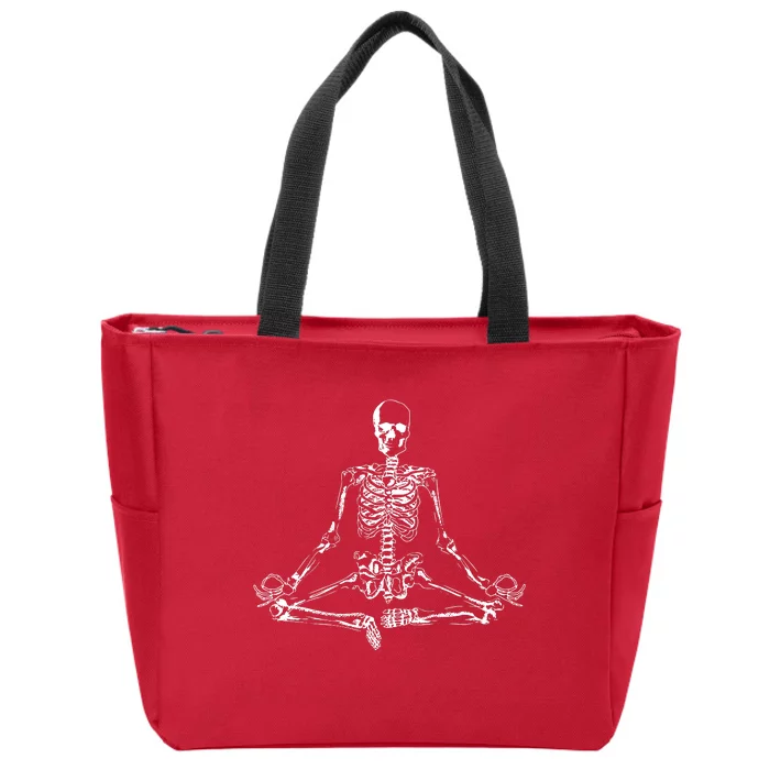 Meditating Skeleton Zip Tote Bag