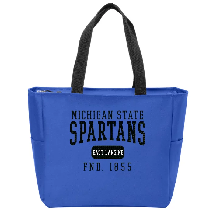 Michigan State Msu Spartans Founded Date Zip Tote Bag