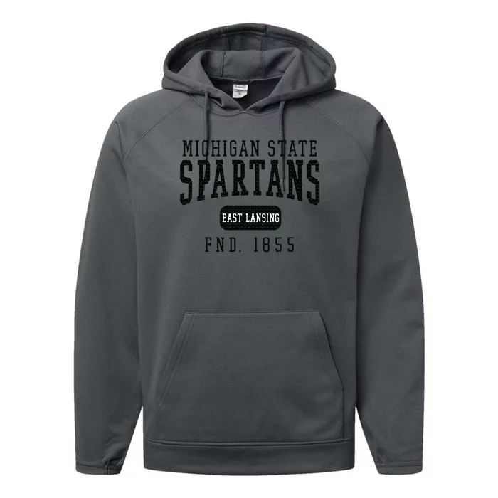 Michigan State Msu Spartans Founded Date Performance Fleece Hoodie