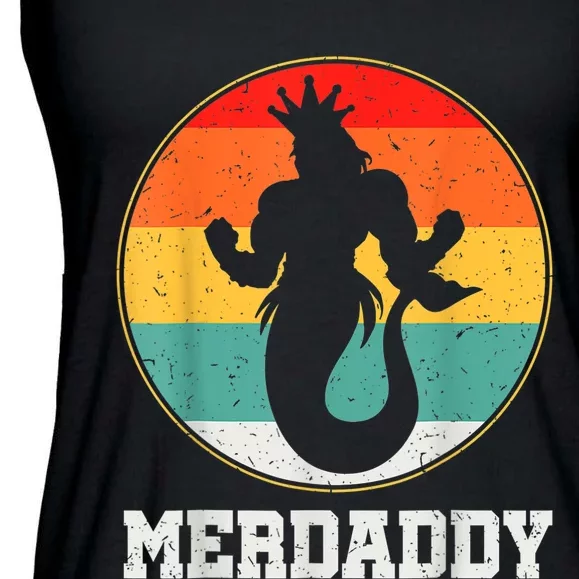 Merdaddy Security Merman Mermaid Daddy Fish Fathers Day Ladies Essential Flowy Tank