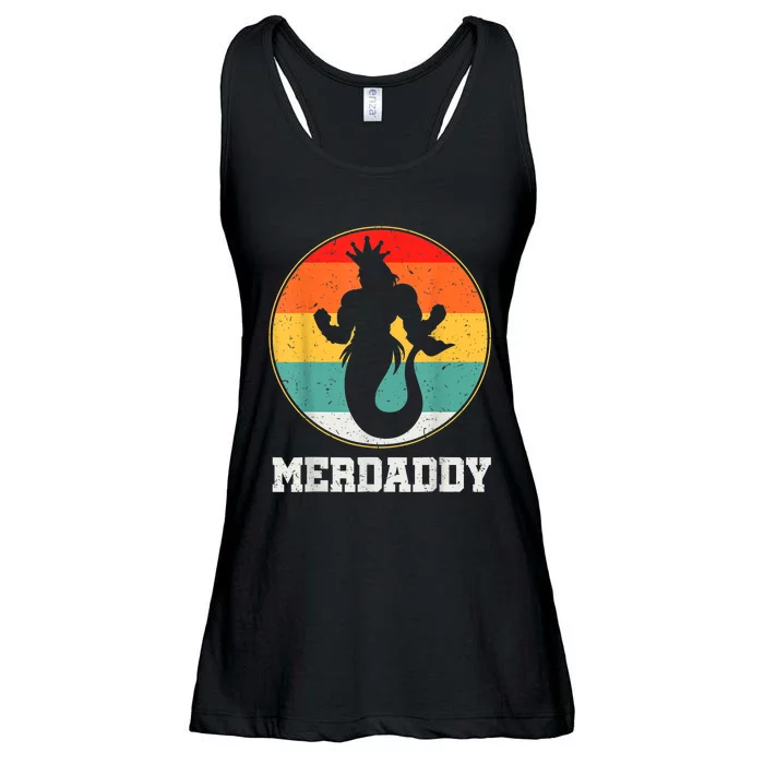 Merdaddy Security Merman Mermaid Daddy Fish Fathers Day Ladies Essential Flowy Tank