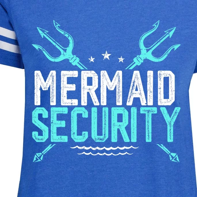 Mermaid Security Mermaid Dad Birthday Merdad Enza Ladies Jersey Football T-Shirt