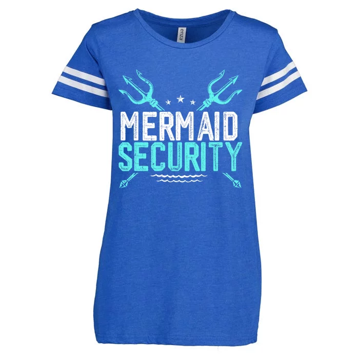 Mermaid Security Mermaid Dad Birthday Merdad Enza Ladies Jersey Football T-Shirt