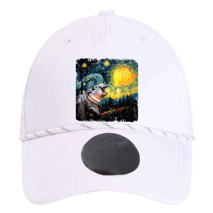 Moodeng Starry Night Van Gogh Funny Moodeng Meme Performance The Dyno Cap