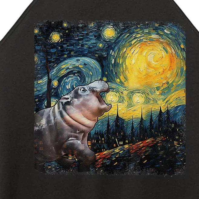 Moodeng Starry Night Van Gogh Funny Moodeng Meme Gift Women’s Perfect Tri Rocker Tank