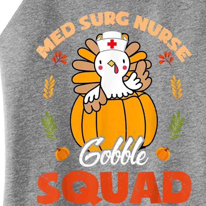 Med Surg Nurse Gobble Squad Turkey RN Thanksgiving Matching Women’s Perfect Tri Rocker Tank