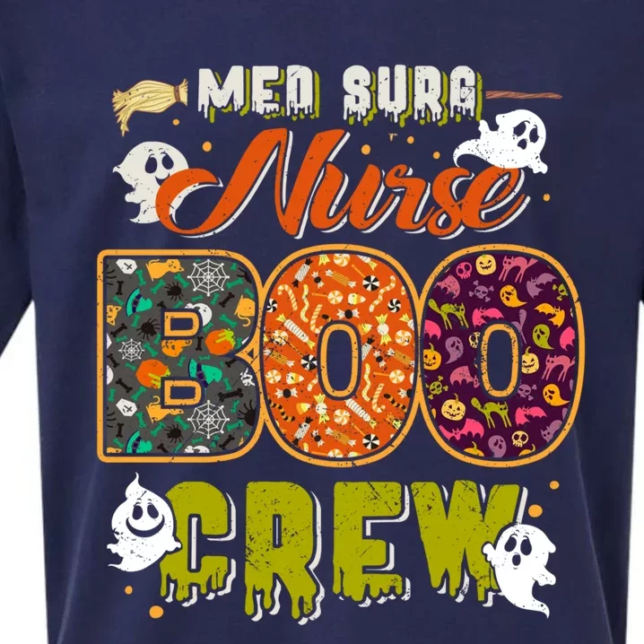 Med Surg Nurse Boo Crew Rn Squad Halloween Matching Gift Sueded Cloud Jersey T-Shirt