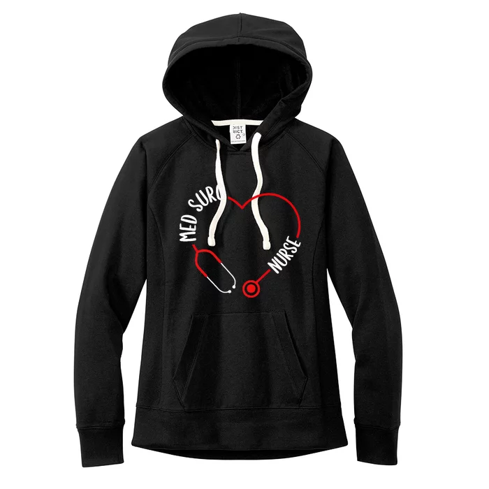 Med Surg Nurse Stethoscope Med Surg Nursing Essentials Women's Fleece Hoodie