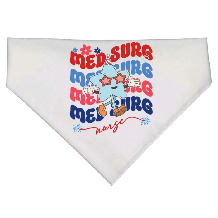 Med Surg Nurse Patriotic American 4th Of July USA-Made Doggie Bandana