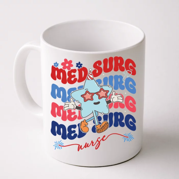 Med Surg Nurse Patriotic American 4th Of July Front & Back Coffee Mug