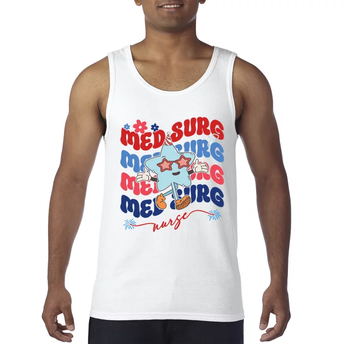 Med Surg Nurse Patriotic American 4th Of July Tank Top