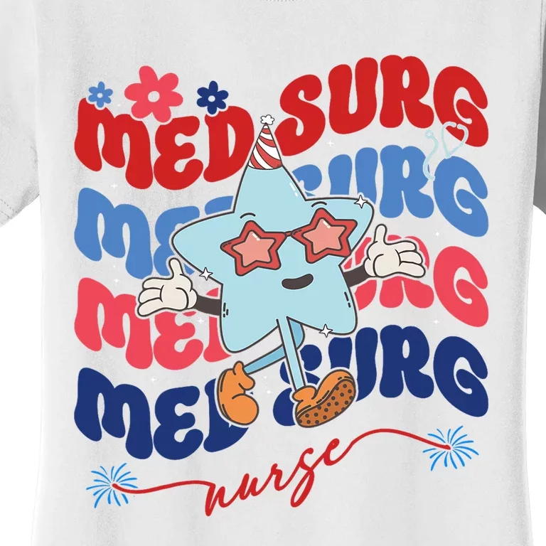 Med Surg Nurse Patriotic American 4th Of July Women's T-Shirt