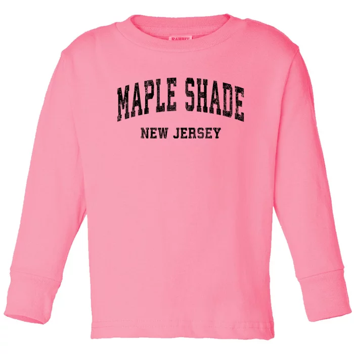 Maple Shade New Jersey Nj Vintage Varsity Sports Toddler Long Sleeve Shirt