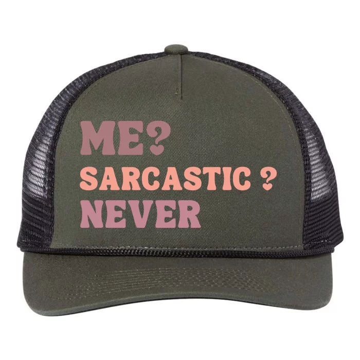 Me Sarcastic Never Funny Black Humor Adult Retro Rope Trucker Hat Cap