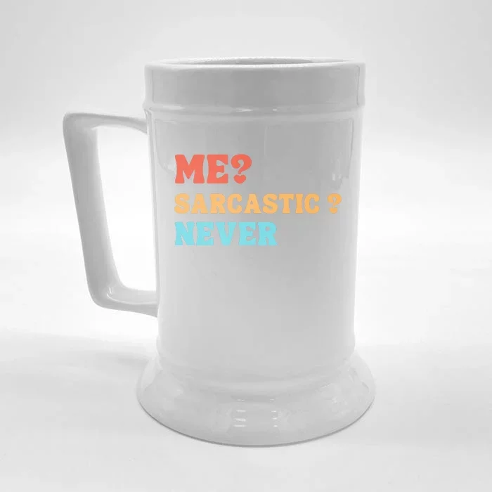 Me Sarcastic Never Funny Black Humor Adult Front & Back Beer Stein