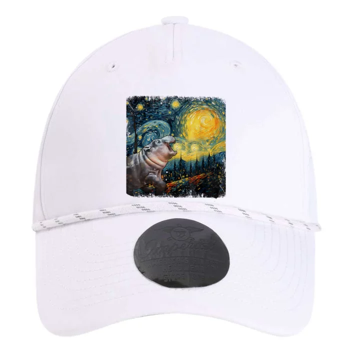 Moodeng Starry Night Van Gogh Funny Moodeng Meme Performance The Dyno Cap