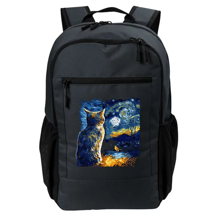 Majestic Starry Night Cat Daily Commute Backpack