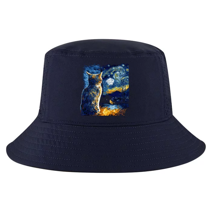 Majestic Starry Night Cat Cool Comfort Performance Bucket Hat