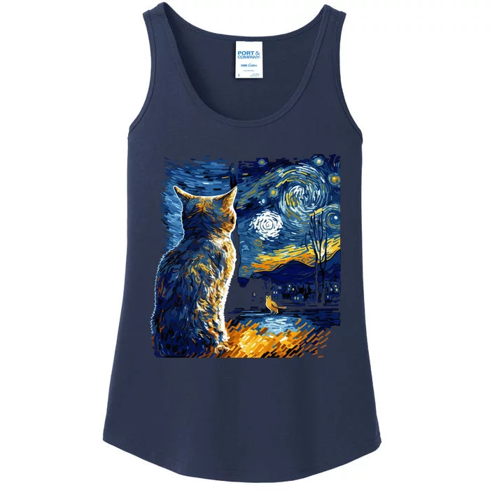 Majestic Starry Night Cat Ladies Essential Tank