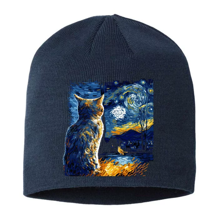 Majestic Starry Night Cat 8 1/2in Sustainable Knit Beanie