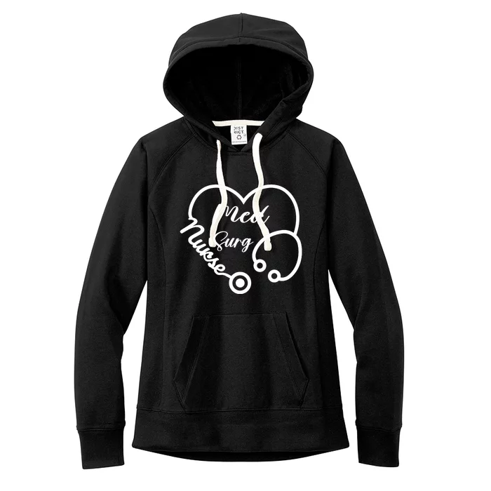 Med Surg Nurse Heart Gift Women's Fleece Hoodie