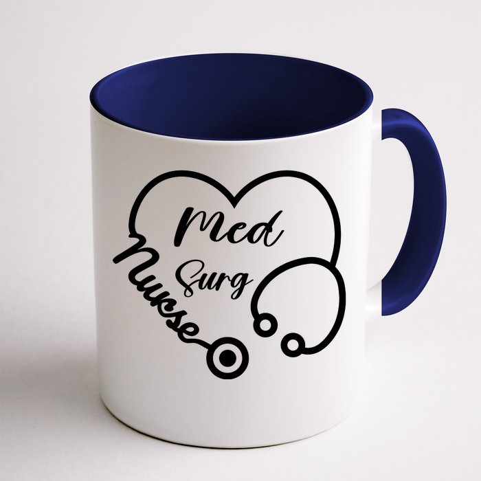 Med Surg Nurse Heart Gift Front & Back Coffee Mug