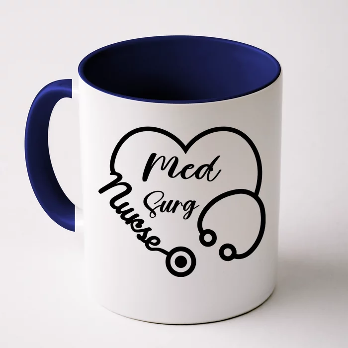 Med Surg Nurse Heart Gift Front & Back Coffee Mug