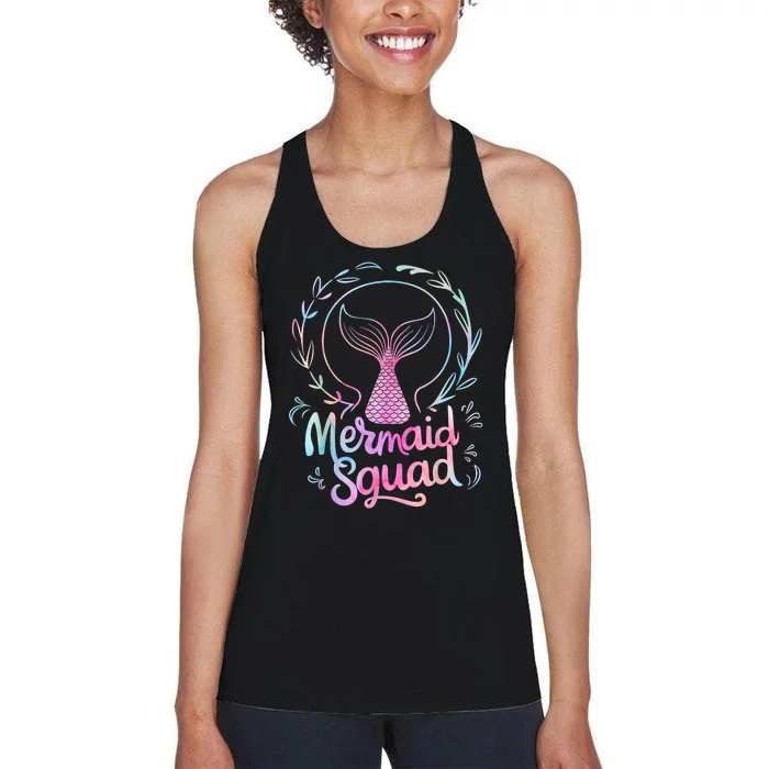 Mermaid Squad Of The Birthday Mermaid Women's Racerback Tank