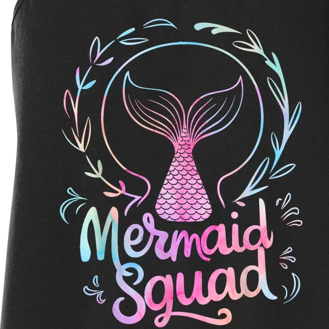 Mermaid Squad Of The Birthday Mermaid Women's Racerback Tank