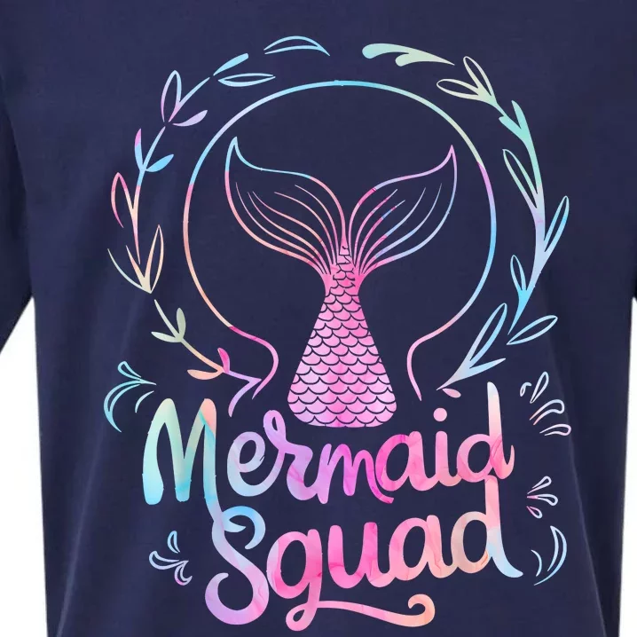 Mermaid Squad Of The Birthday Mermaid Sueded Cloud Jersey T-Shirt