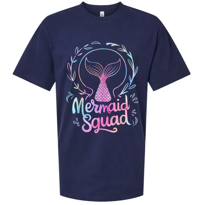 Mermaid Squad Of The Birthday Mermaid Sueded Cloud Jersey T-Shirt