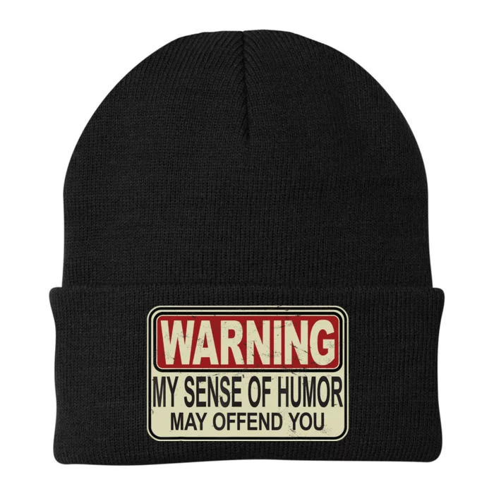 My Sense Of Humor May Offend You Funny Saying Novelty Knit Cap Winter Beanie