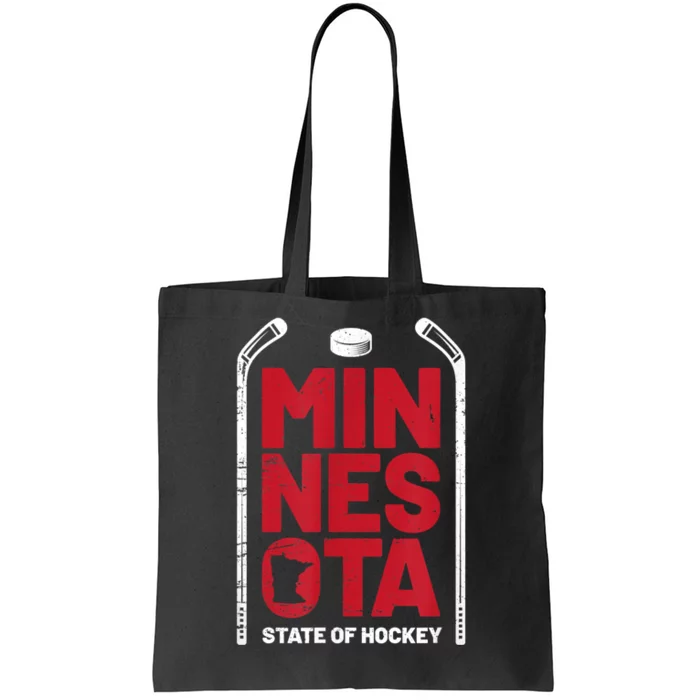 Minnesota State Of Hockey Mn State Map Tote Bag