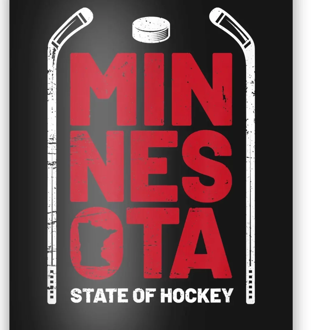 Minnesota State Of Hockey Mn State Map Poster