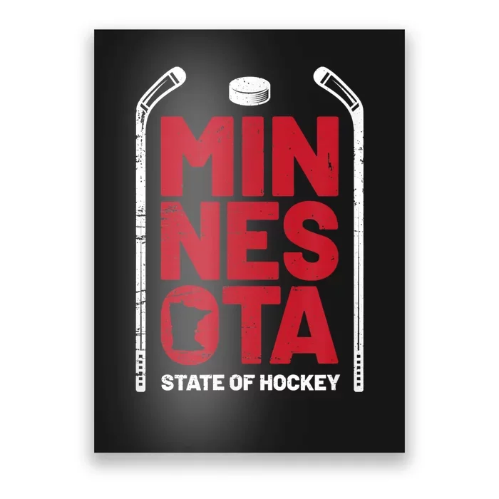 Minnesota State Of Hockey Mn State Map Poster