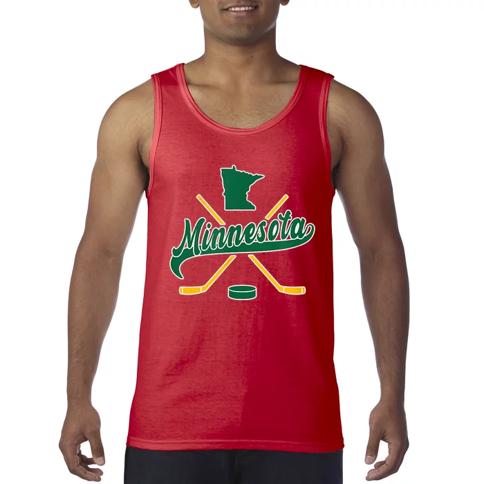 Minnesota State Of Hockey Mn State Map Tank Top