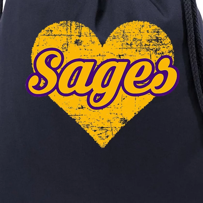 Monticello Sages Over Heart Drawstring Bag